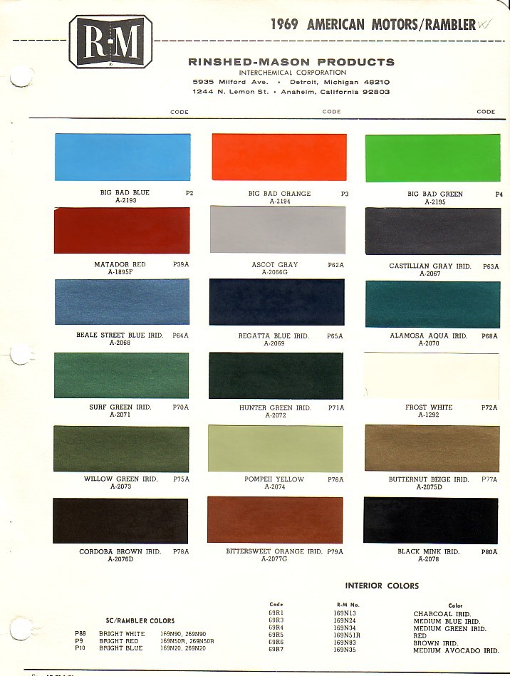 Martin Senour Color Chart